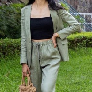 Sage Green Linen Blazer